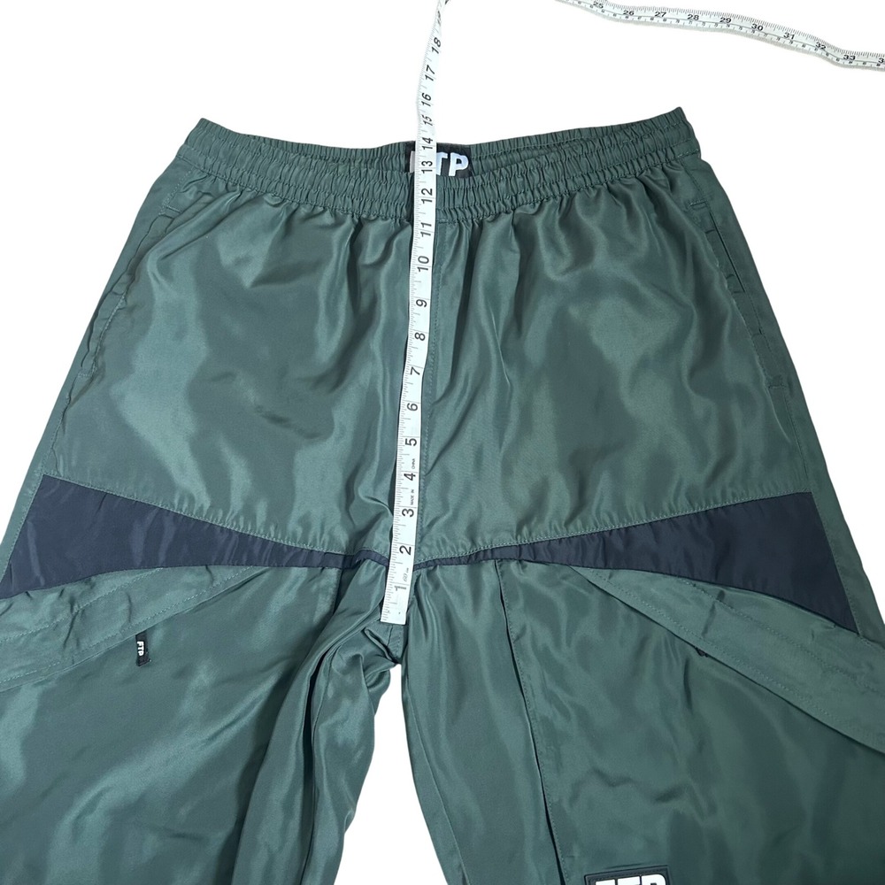 FTP Fuckthepopulation Mens Colorblock Nylon Track Pants Green Black Size Large - Picture 5 of 6